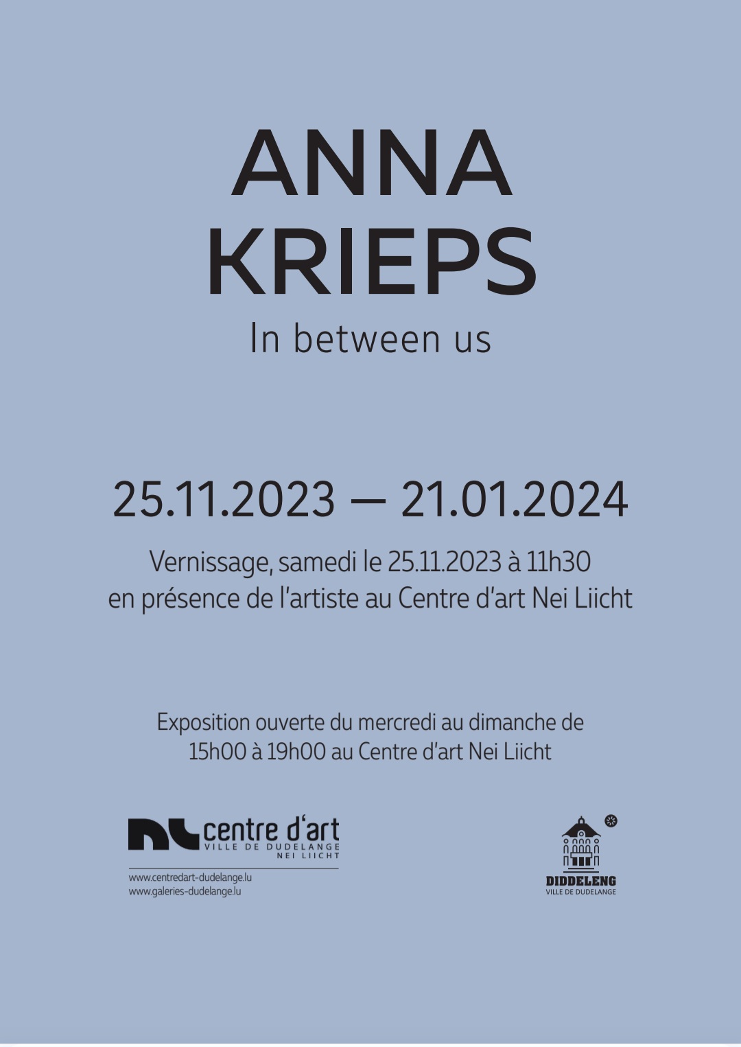 Anna Krieps: Exposition personnelle au Centre d\'art Nei Liicht, Dudelange (LU)